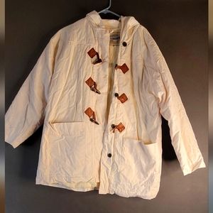 G H Bass & Company women cream jacket size M 100% cotton hoodie